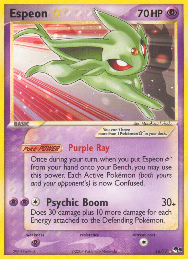 Espeon ☆ – POP Series 5 16/17 Pokémon card