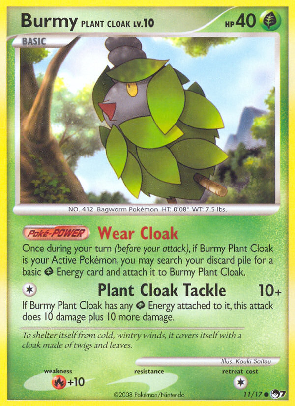 Burmy Plant Cloak – POP Series 7 11/17 Pokémon card