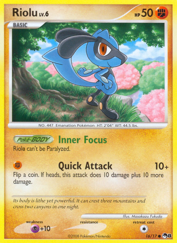 Riolu – POP Series 8 16/17 Pokémon card