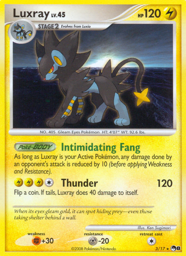 Luxray – POP Series 8 3/17 Pokémon card