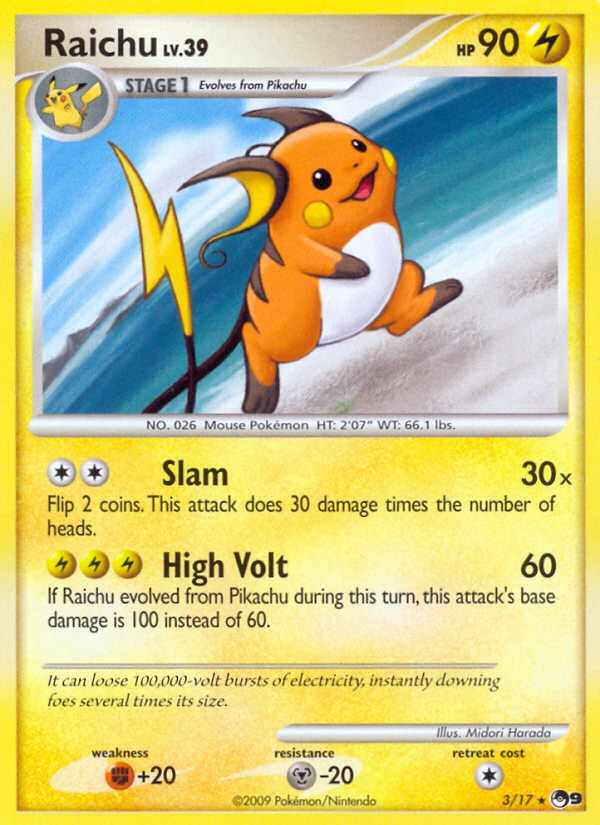 Raichu – POP Series 9 3/17 Pokémon card