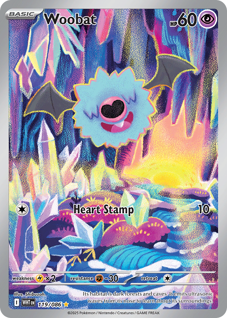 Woobat – White Flare 119/086 Pokémon card