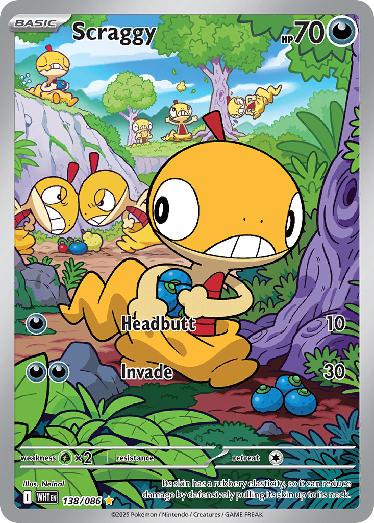 Scraggy – White Flare 138/086 Pokémon card