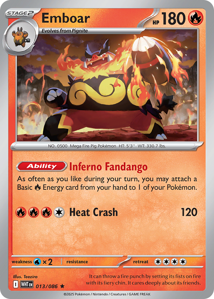 Emboar – White Flare 013/086 Pokémon card