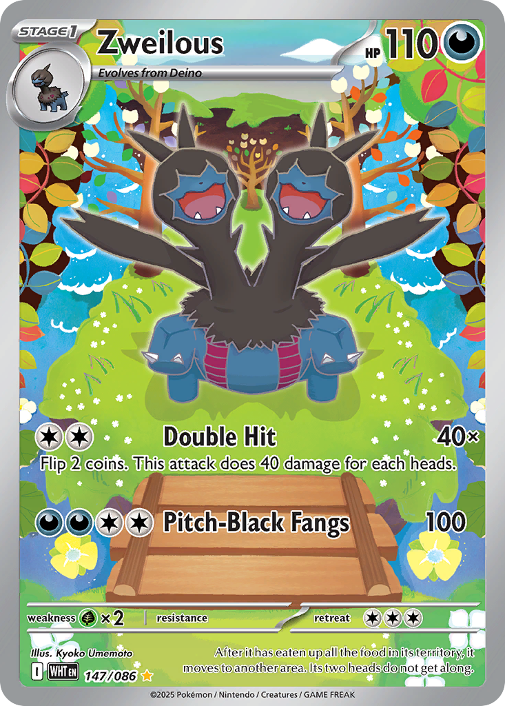Zweilous – White Flare 147/086 Pokémon card