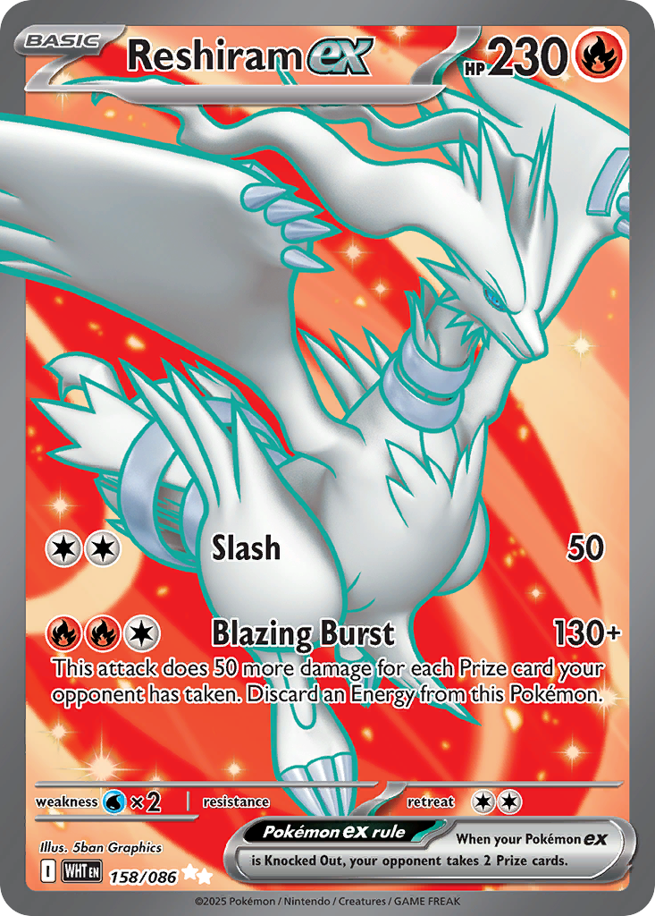Reshiram ex – White Flare 158/086 Pokémon card
