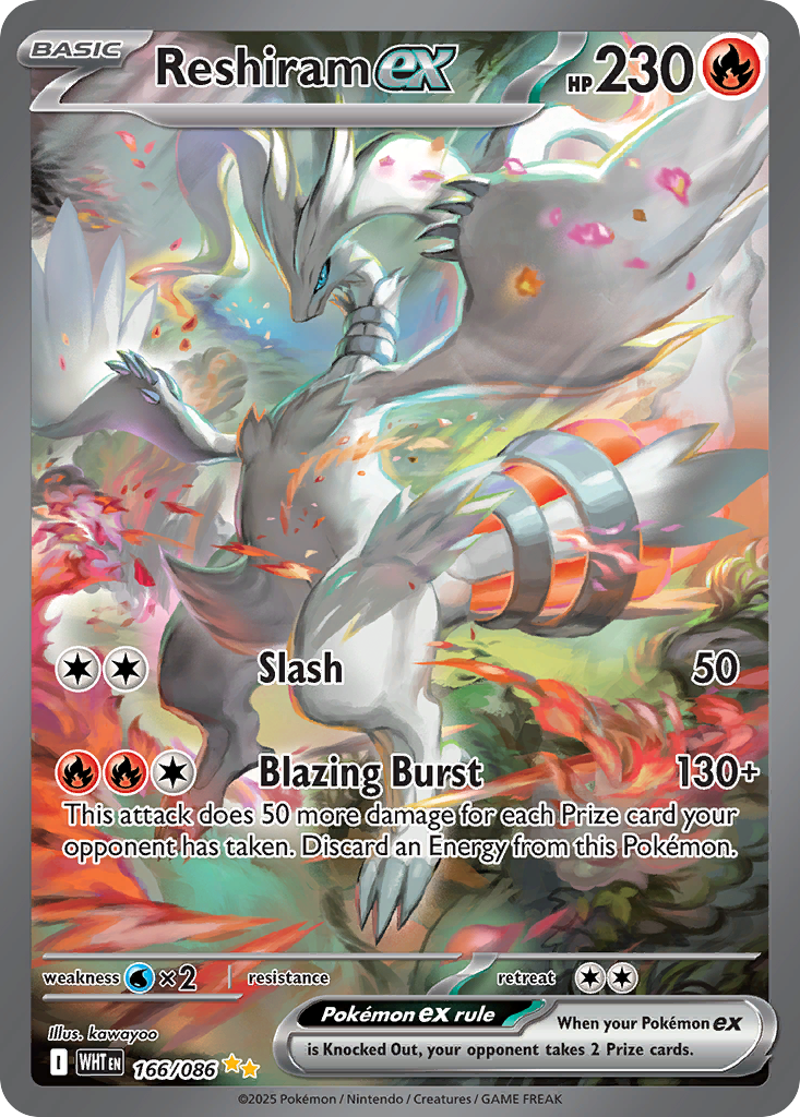 Reshiram ex – White Flare 166/086 Pokémon card