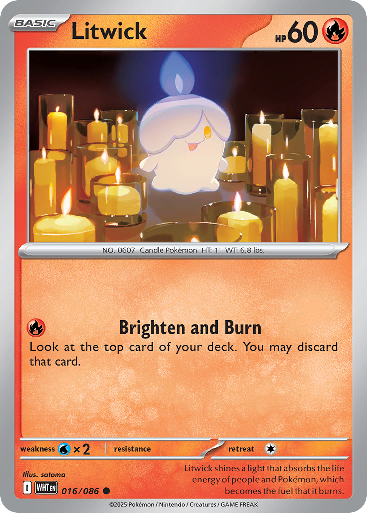 Litwick – White Flare 016/086 Pokémon card