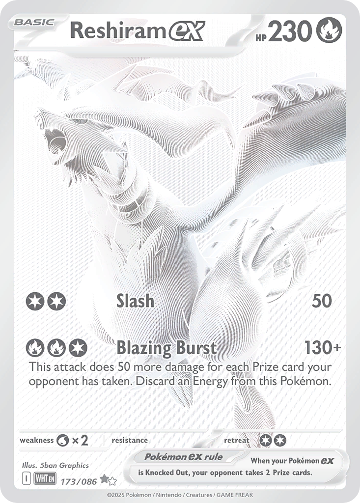 Reshiram ex – White Flare 173/086 Pokémon card