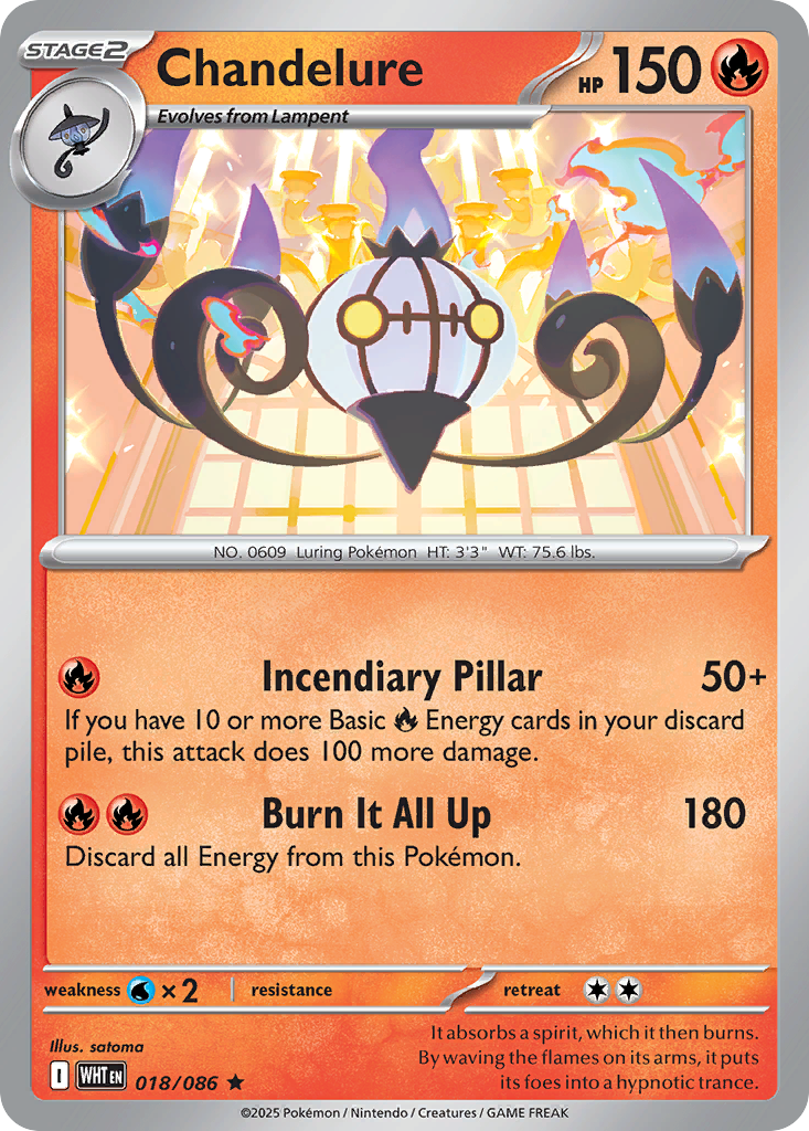 Chandelure – White Flare 018/086 Pokémon card