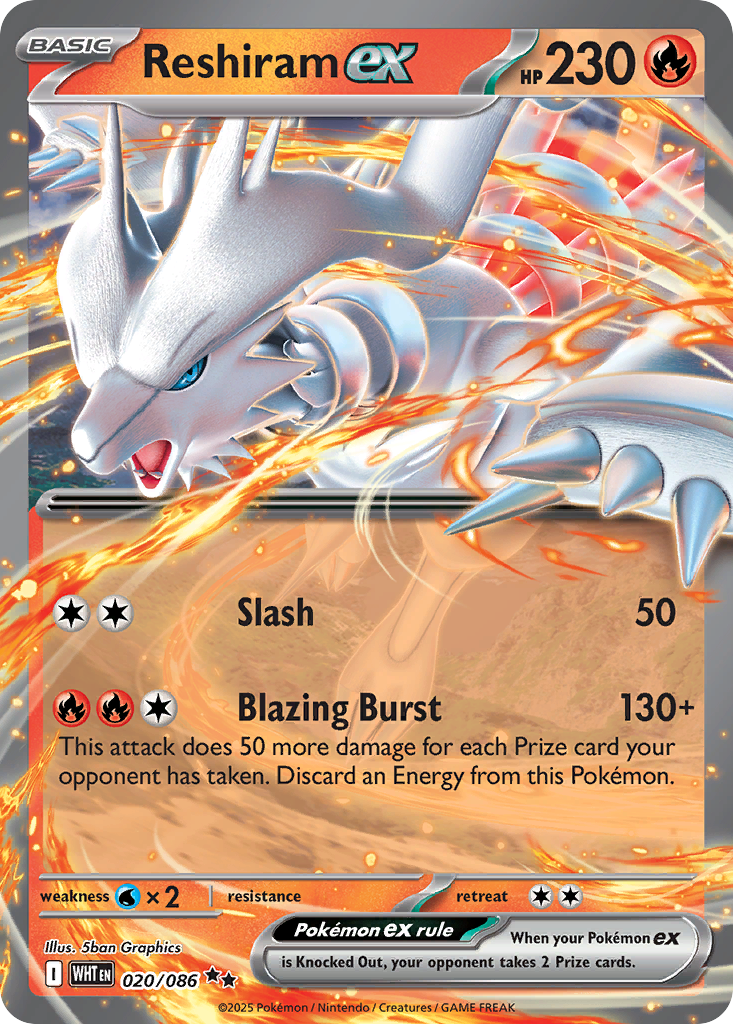 Reshiram ex – White Flare 020/086 Pokémon card
