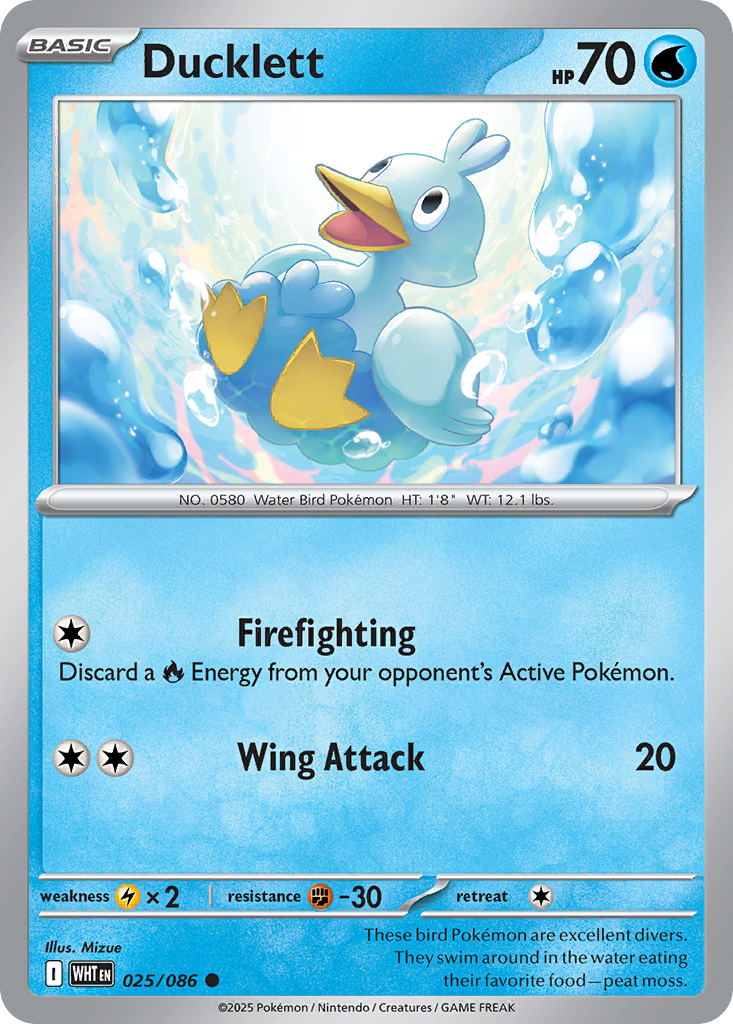 Ducklett – White Flare 025/086 Pokémon card