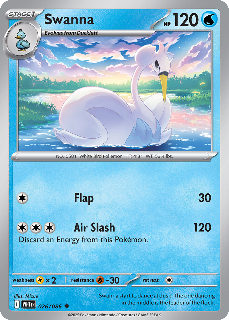 Swanna – White Flare 026/086 Pokémon card