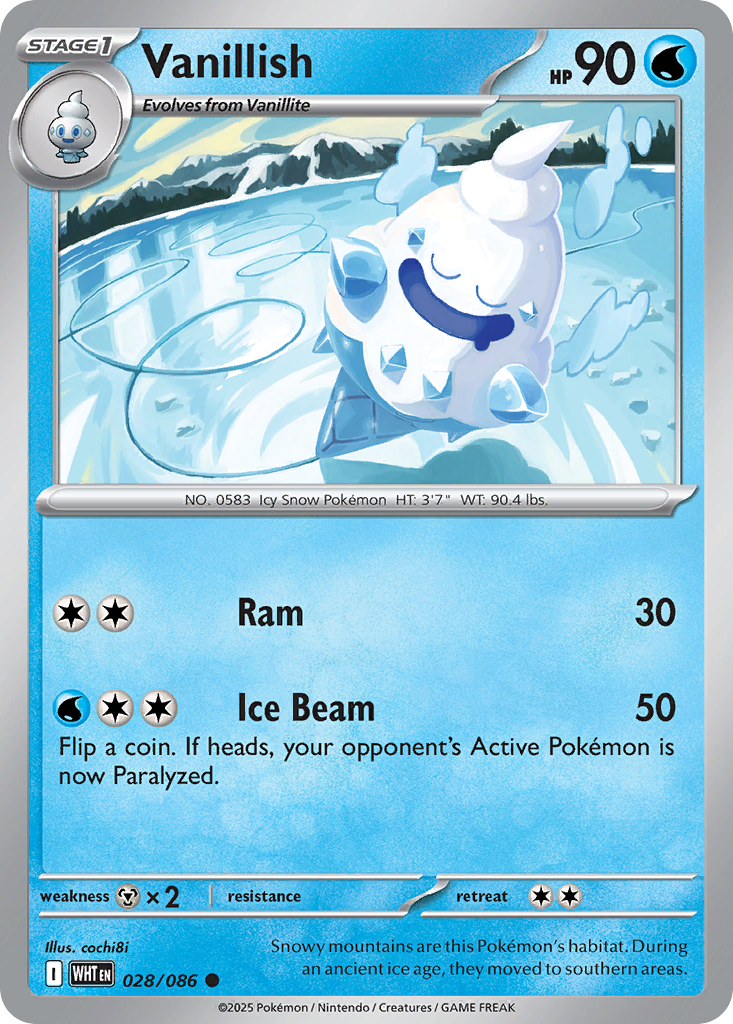 Vanillish – White Flare 028/086 Pokémon card