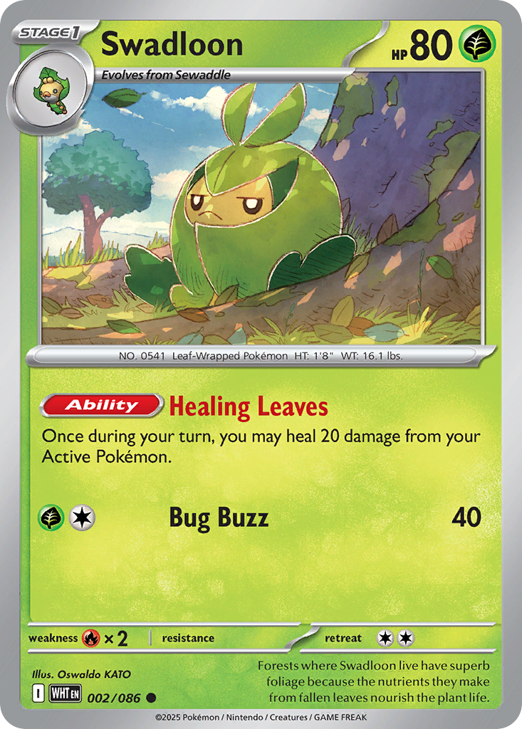 Swadloon – White Flare 002/086 Pokémon card