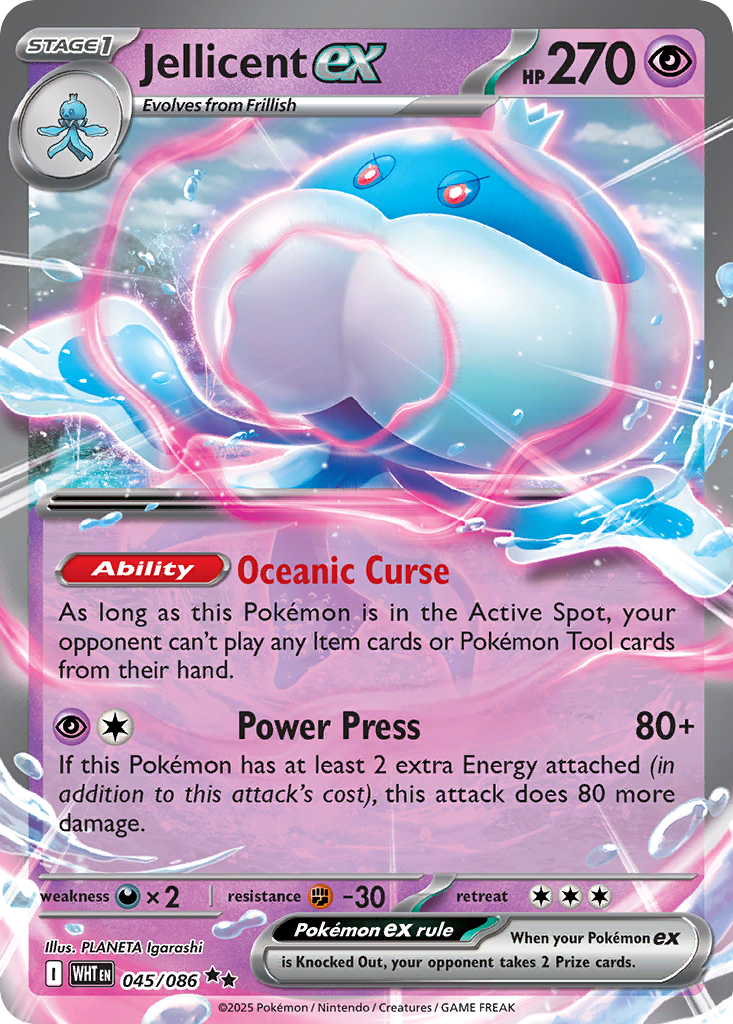 Jellicent ex – White Flare 045/086 Pokémon card