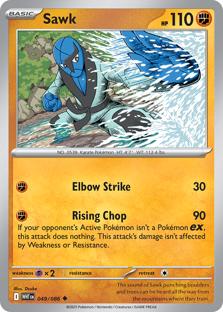 Sawk – White Flare 049/086 Pokémon card