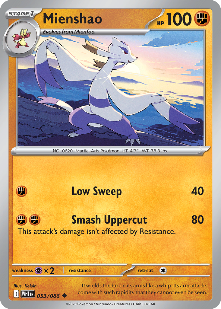 Mienshao – White Flare 053/086 Pokémon card