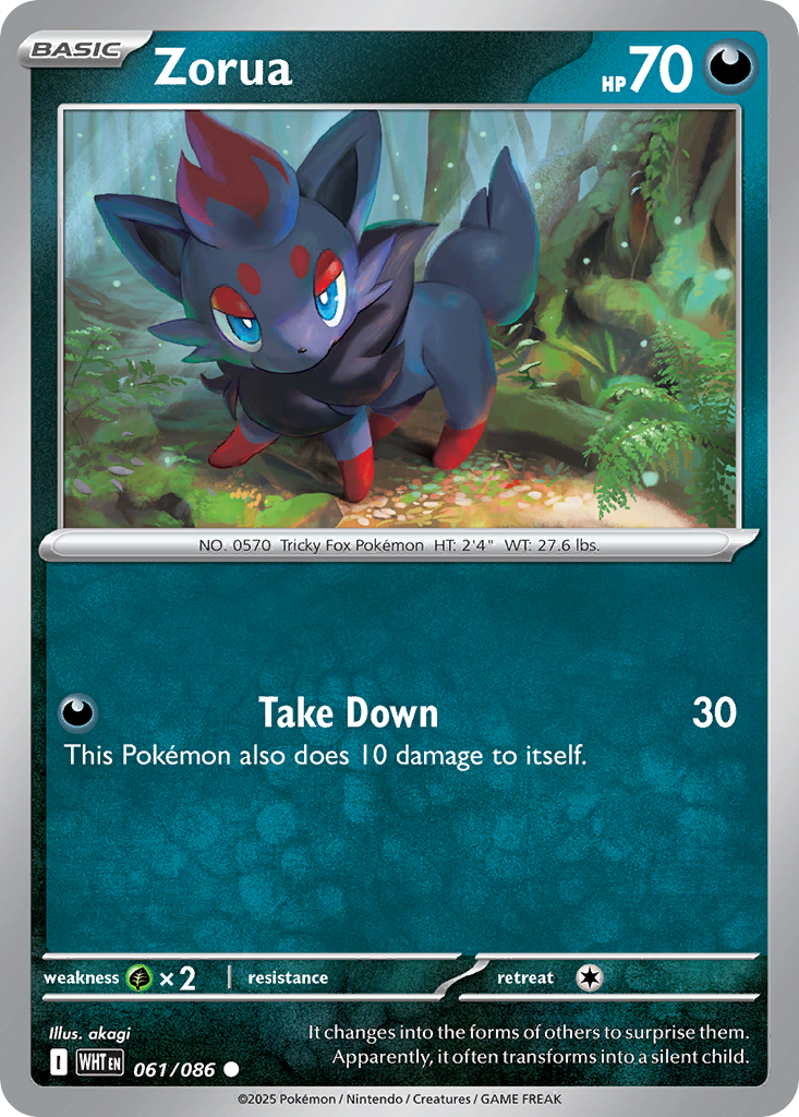 Zorua – White Flare 061/086 Pokémon card