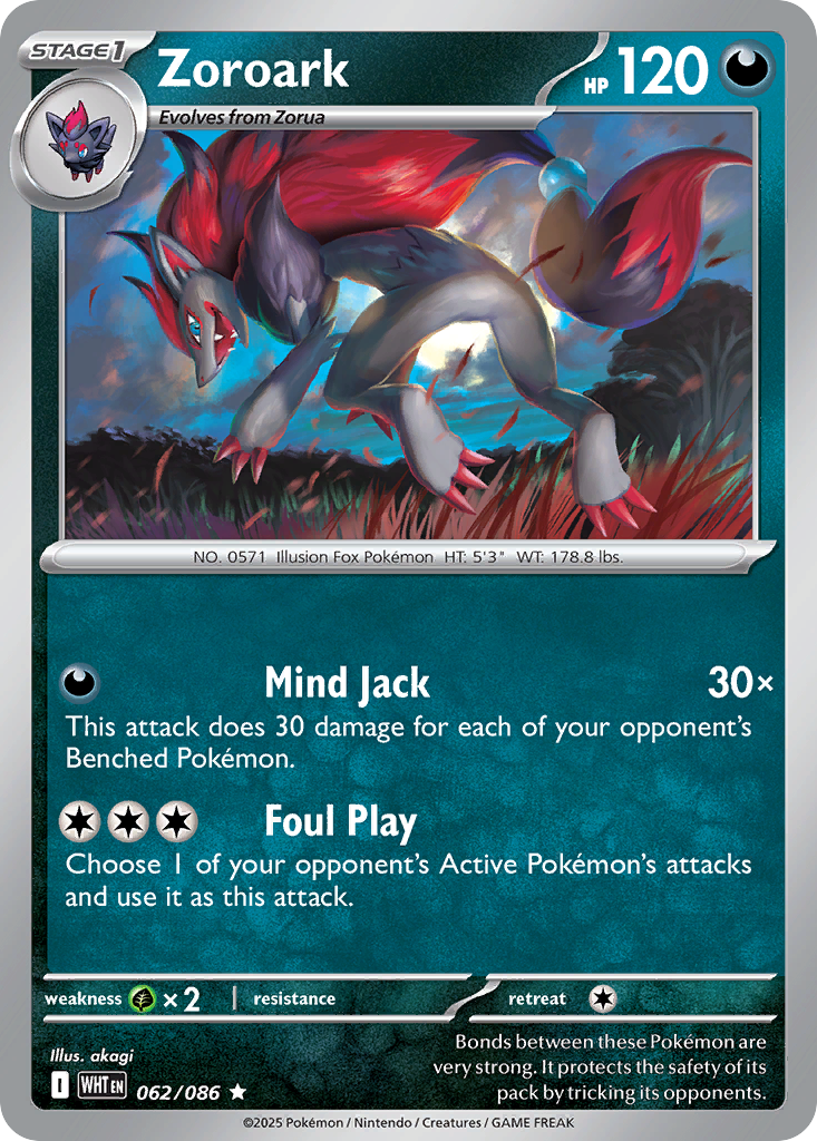 Zoroark – White Flare 062/086 Pokémon card
