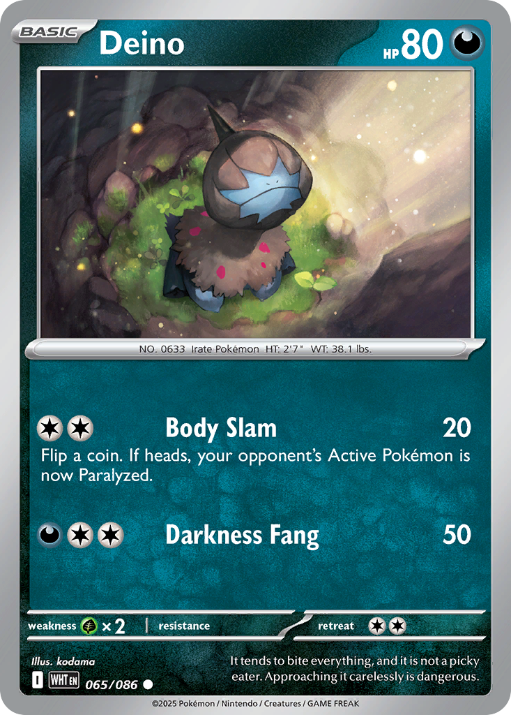 Deino – White Flare 065/086 Pokémon card