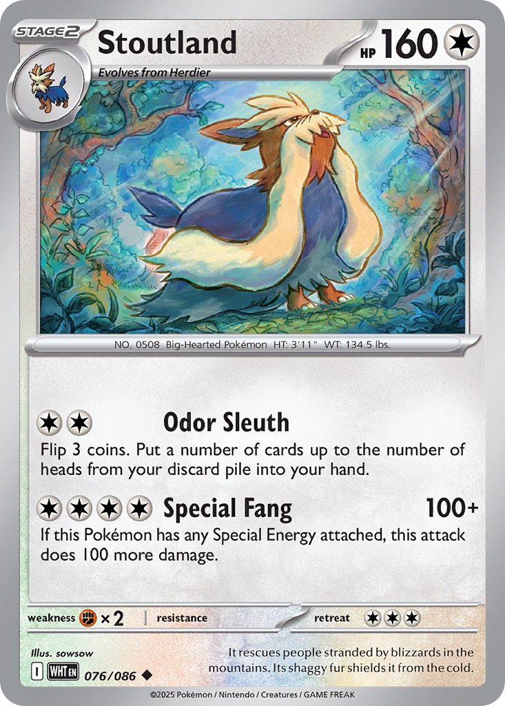 Stoutland – White Flare 076/086 Pokémon card