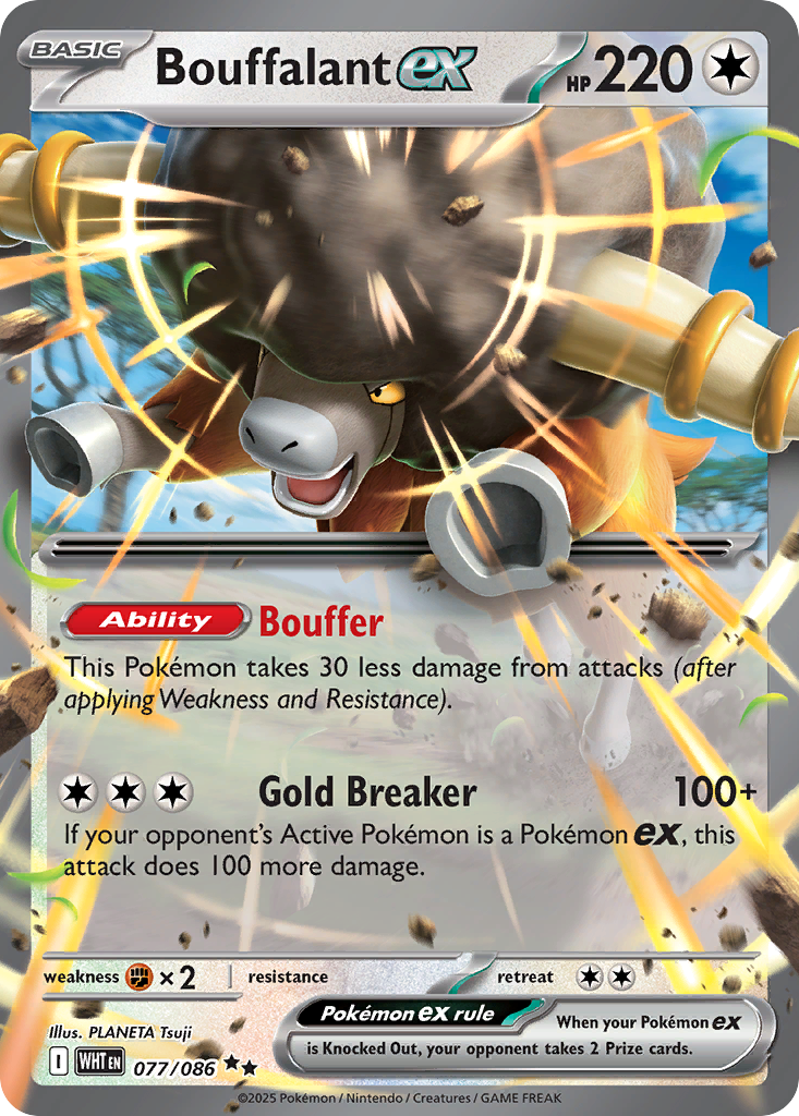 Bouffalant ex – White Flare 077/086 Pokémon card