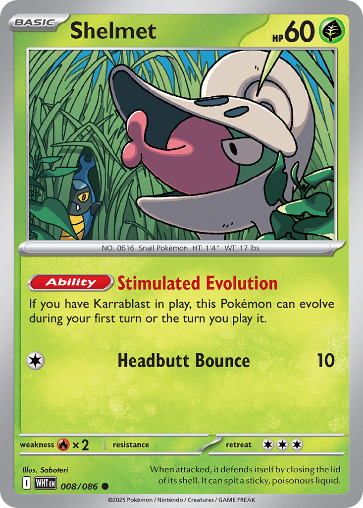 Shelmet – White Flare 008/086 Pokémon card