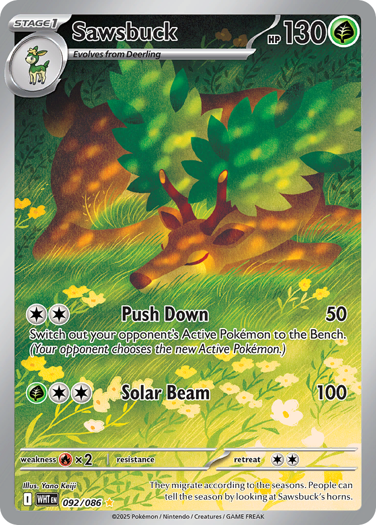Sawsbuck – White Flare 092/086 Pokémon card