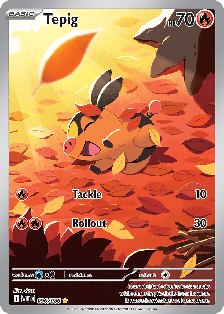 Tepig – White Flare 096/086 Pokémon card