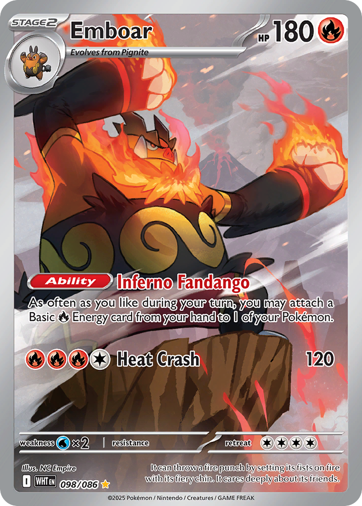 Emboar – White Flare 098/086 Pokémon card