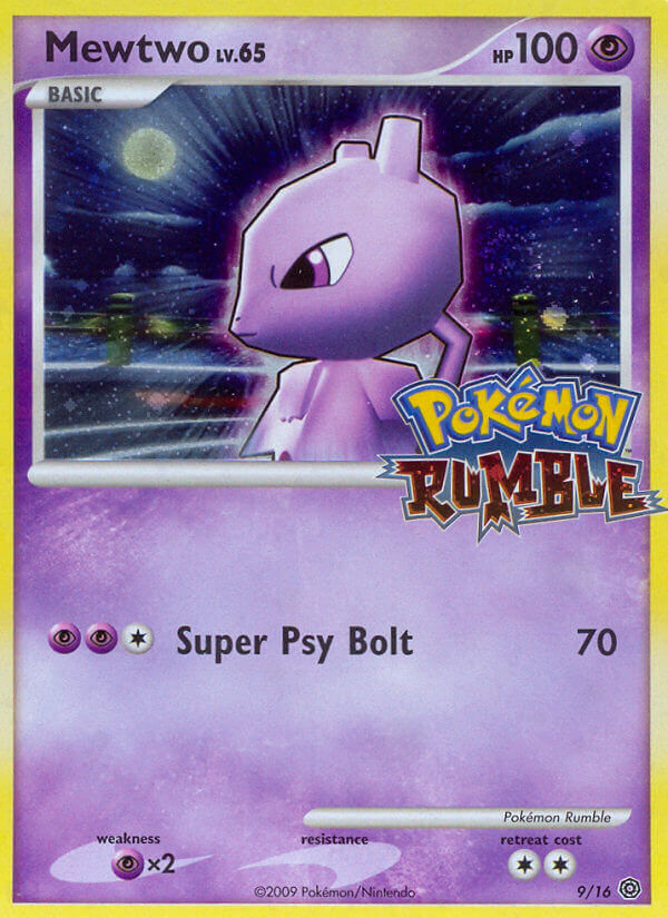 Mewtwo – Pokémon Rumble 9/16 Pokémon card