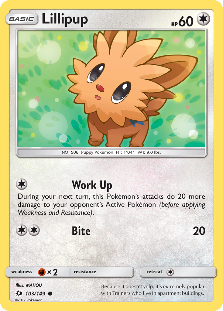 Lillipup – Sun & Moon 103/149 Pokémon card