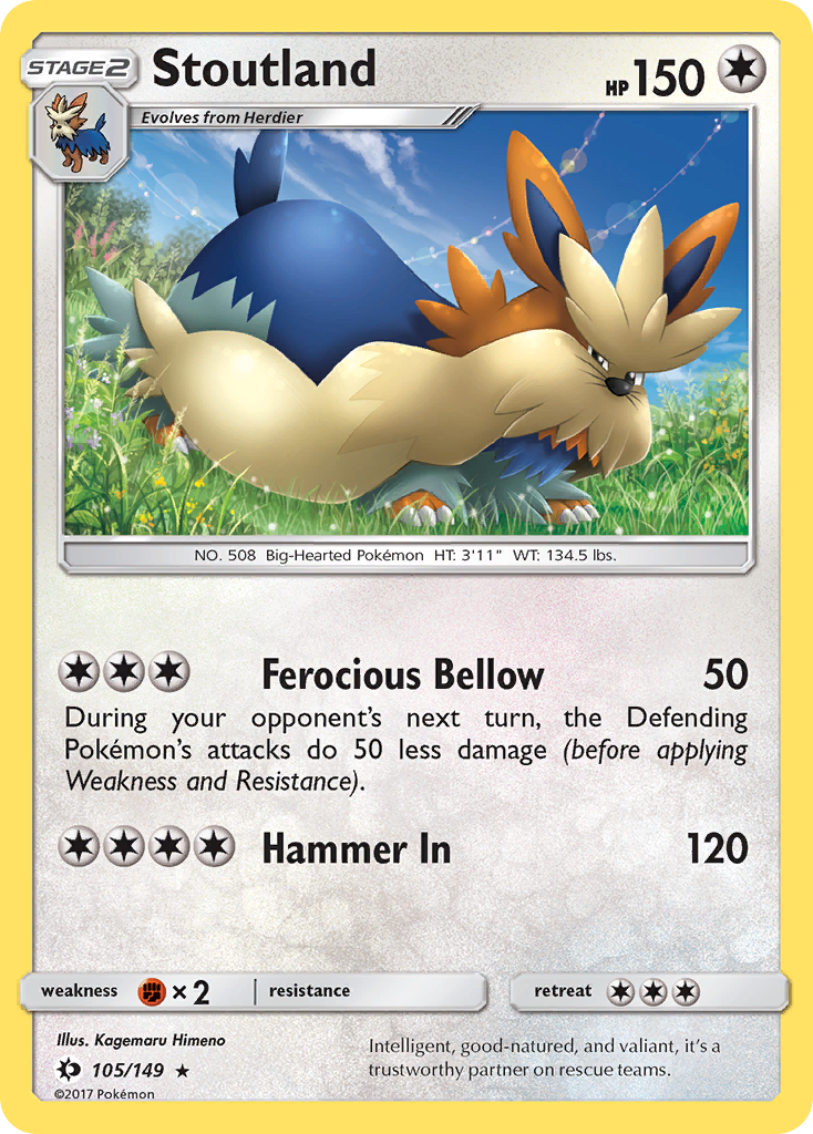 Stoutland – Sun & Moon 105/149 Pokémon card