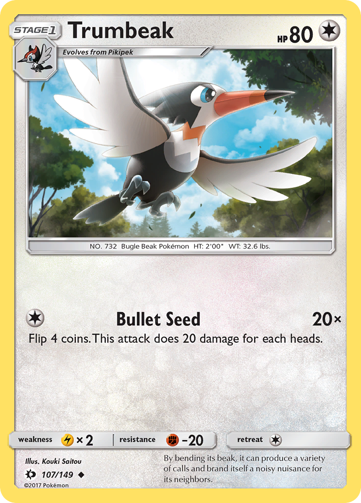 Trumbeak – Sun & Moon 107/149 Pokémon card