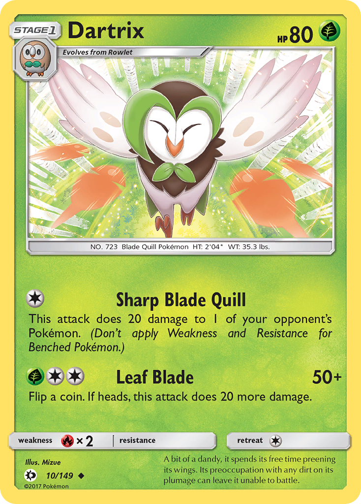Dartrix – Sun & Moon 10/149 Pokémon card