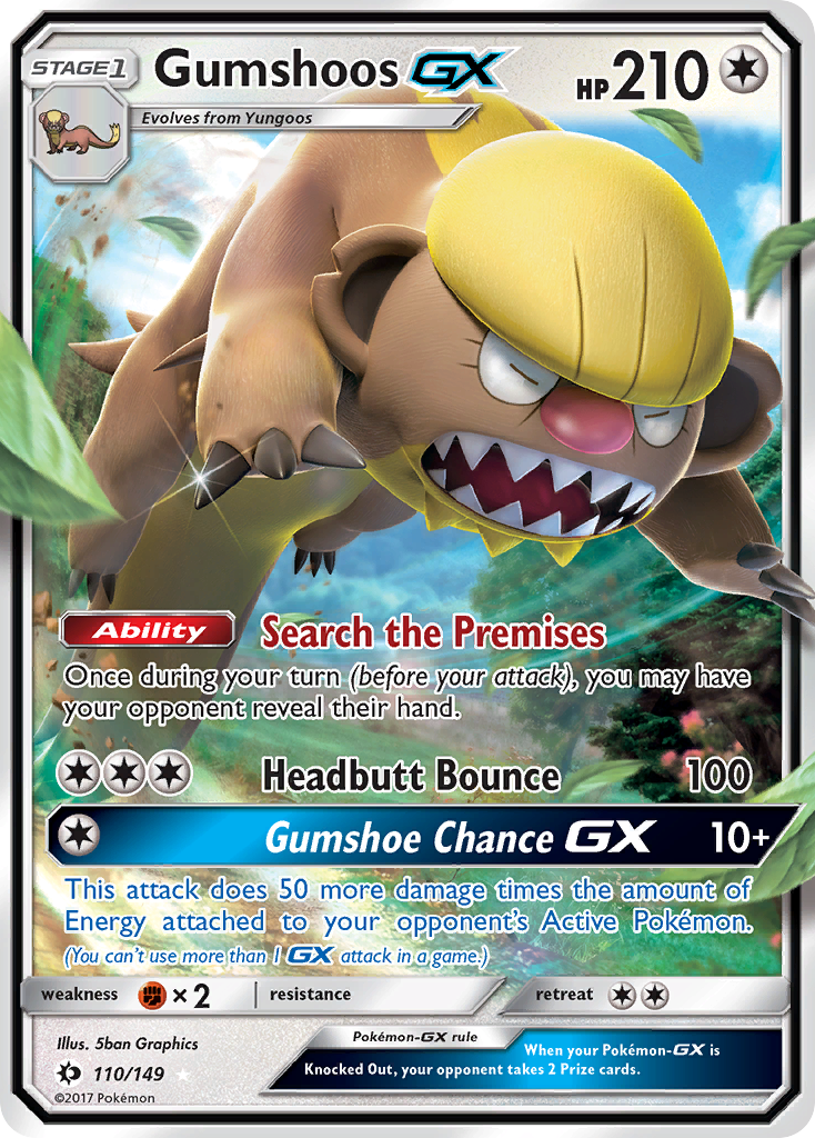 Gumshoos-GX – Sun & Moon 110/149 Pokémon card