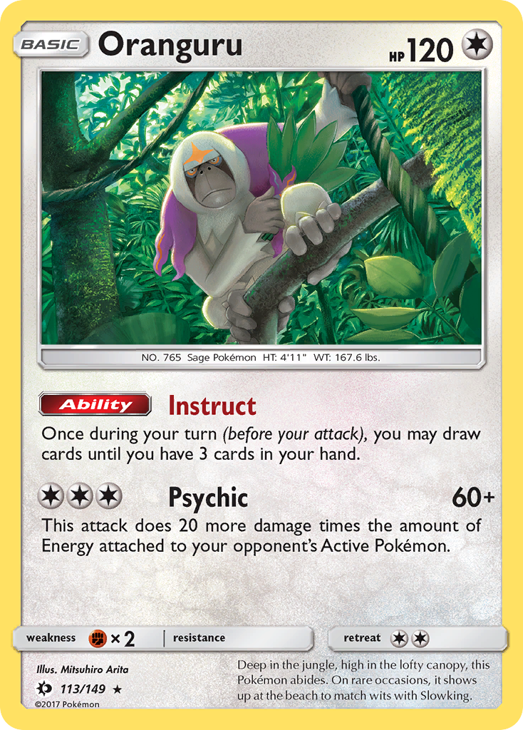 Oranguru – Sun & Moon 113/149 Pokémon card