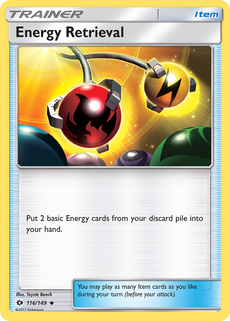 Energy Retrieval – Sun & Moon 116/149 Pokémon card