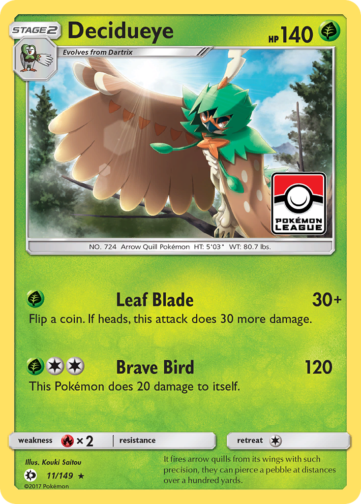 Decidueye – Sun & Moon 11/149 Pokémon card