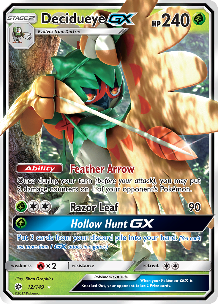 Decidueye-GX – Sun & Moon 12/149 Pokémon card