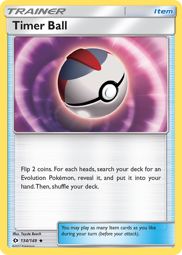 Timer Ball – Sun & Moon 134/149 Pokémon card