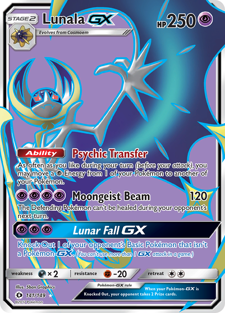 Lunala-GX – Sun & Moon 141/149 Pokémon card