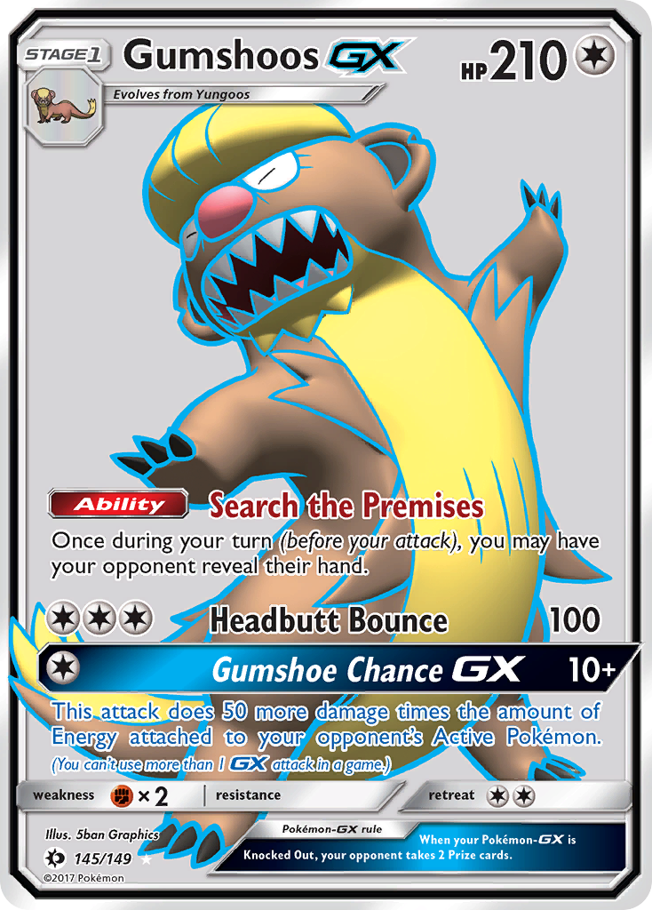 Gumshoos-GX – Sun & Moon 145/149 Pokémon card