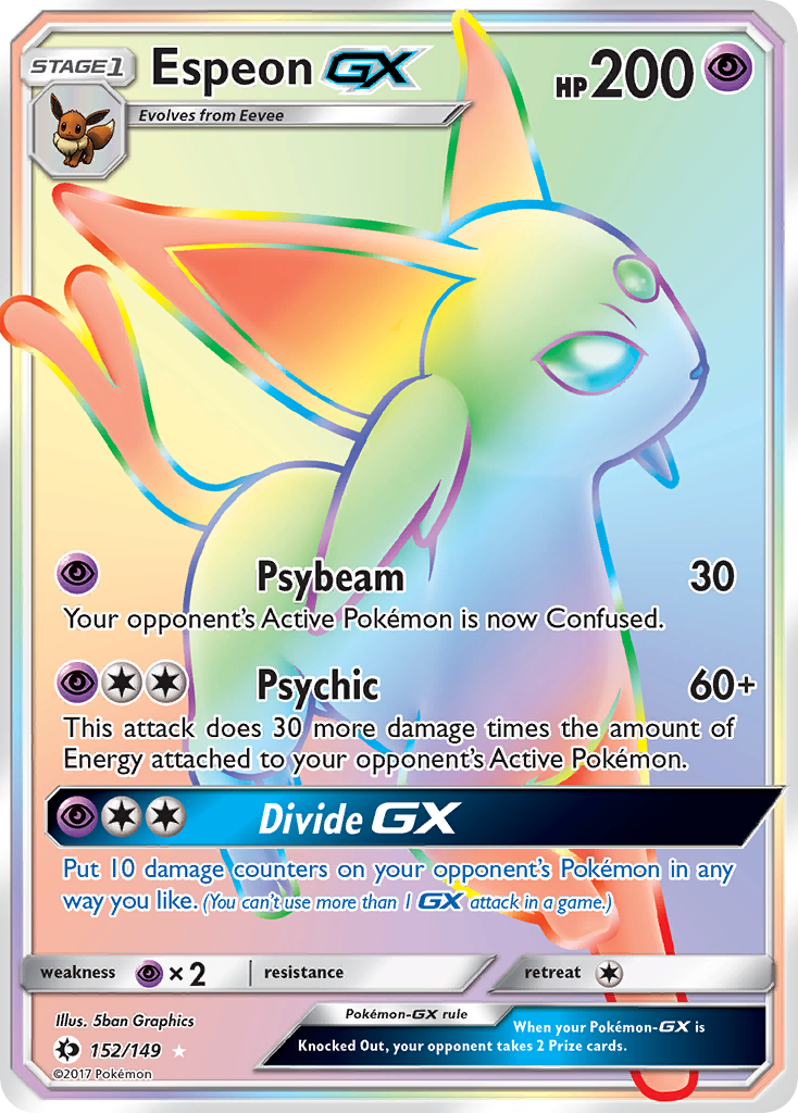 Espeon-GX – Sun & Moon 152/149 Pokémon card