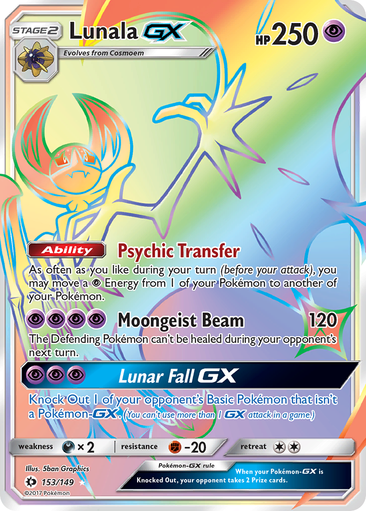 Lunala-GX – Sun & Moon 153/149 Pokémon card