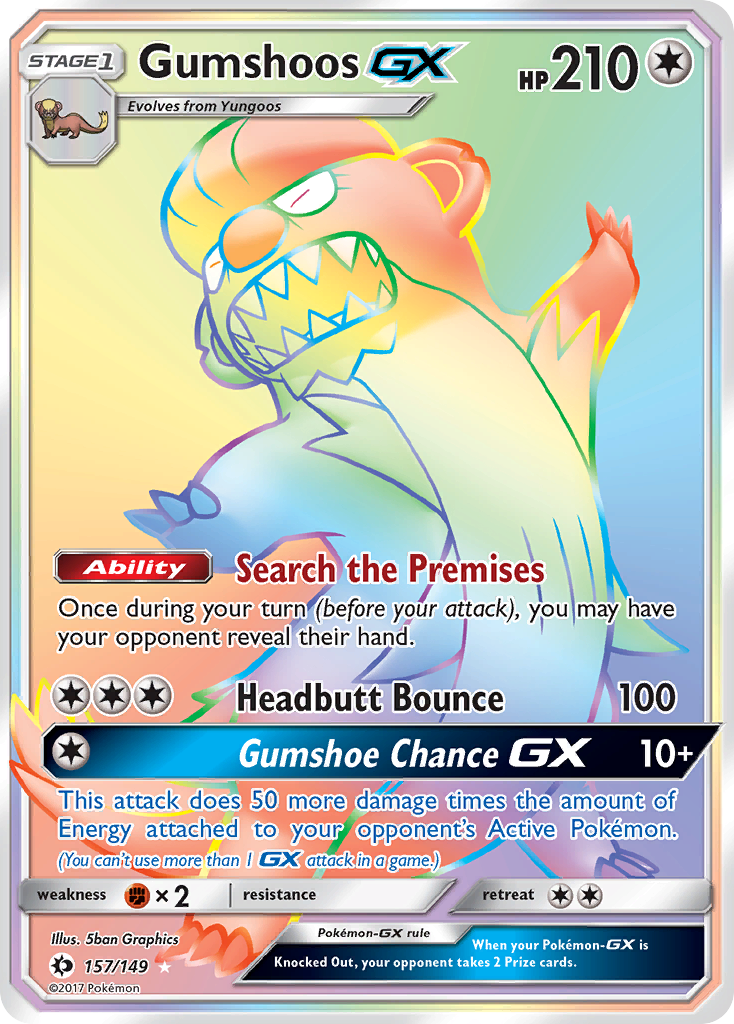 Gumshoos-GX – Sun & Moon 157/149 Pokémon card