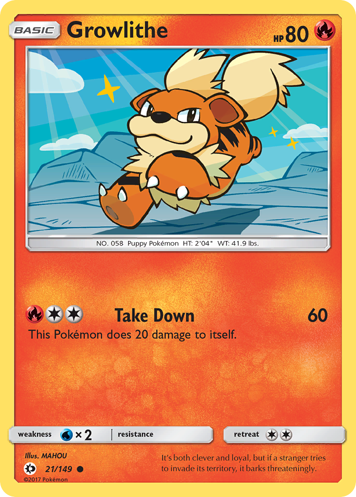 Growlithe – Sun & Moon 21/149 Pokémon card