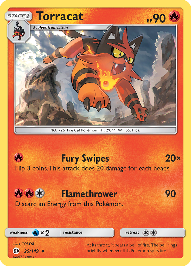Torracat – Sun & Moon 25/149 Pokémon card