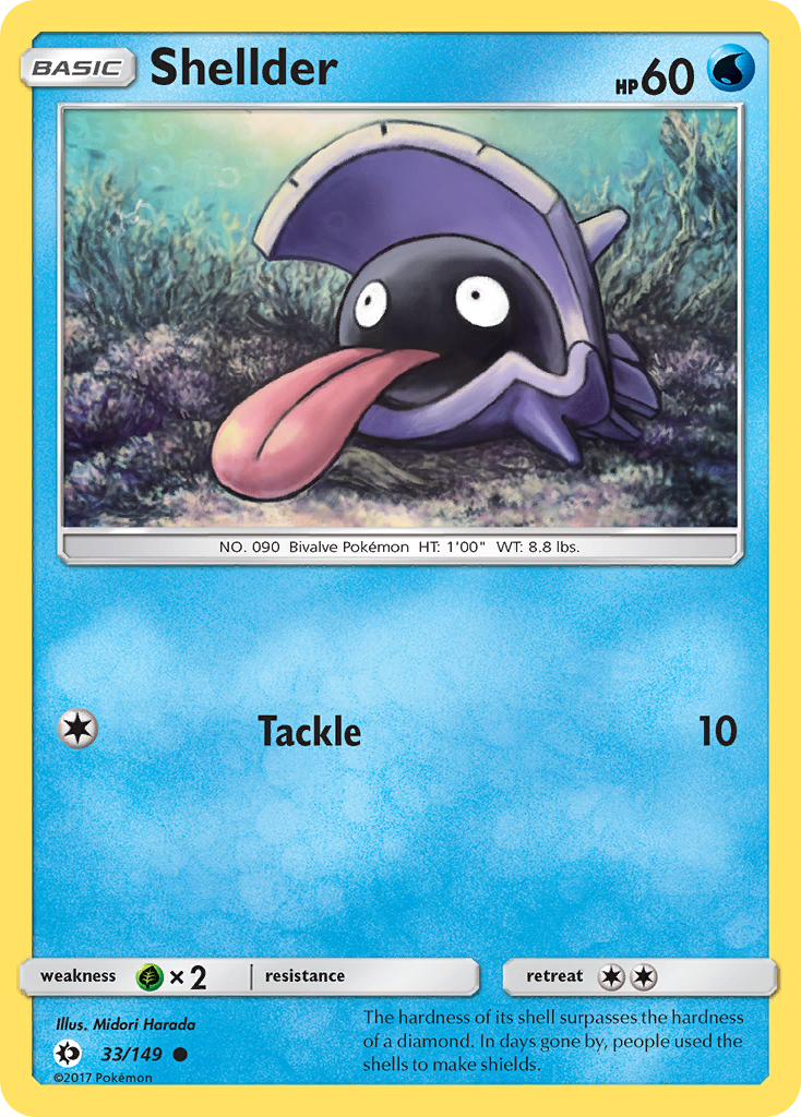 Shellder – Sun & Moon 33/149 Pokémon card